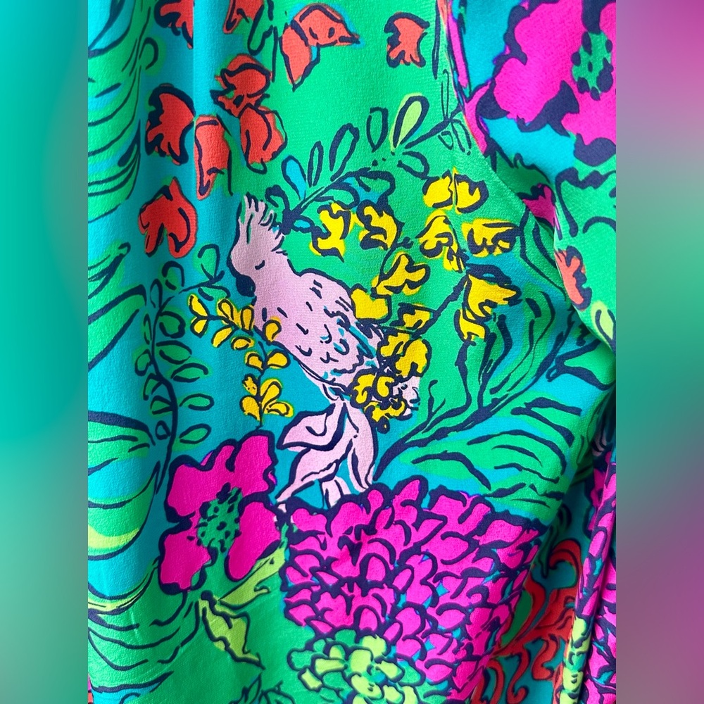 Gorgeous Lilly Pulitzer Elsa Silk Blouse Size M - Picture 3 of 5